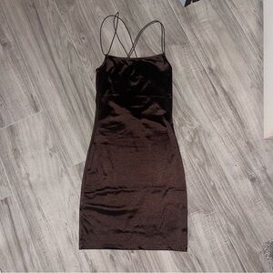 brown bodycon dress